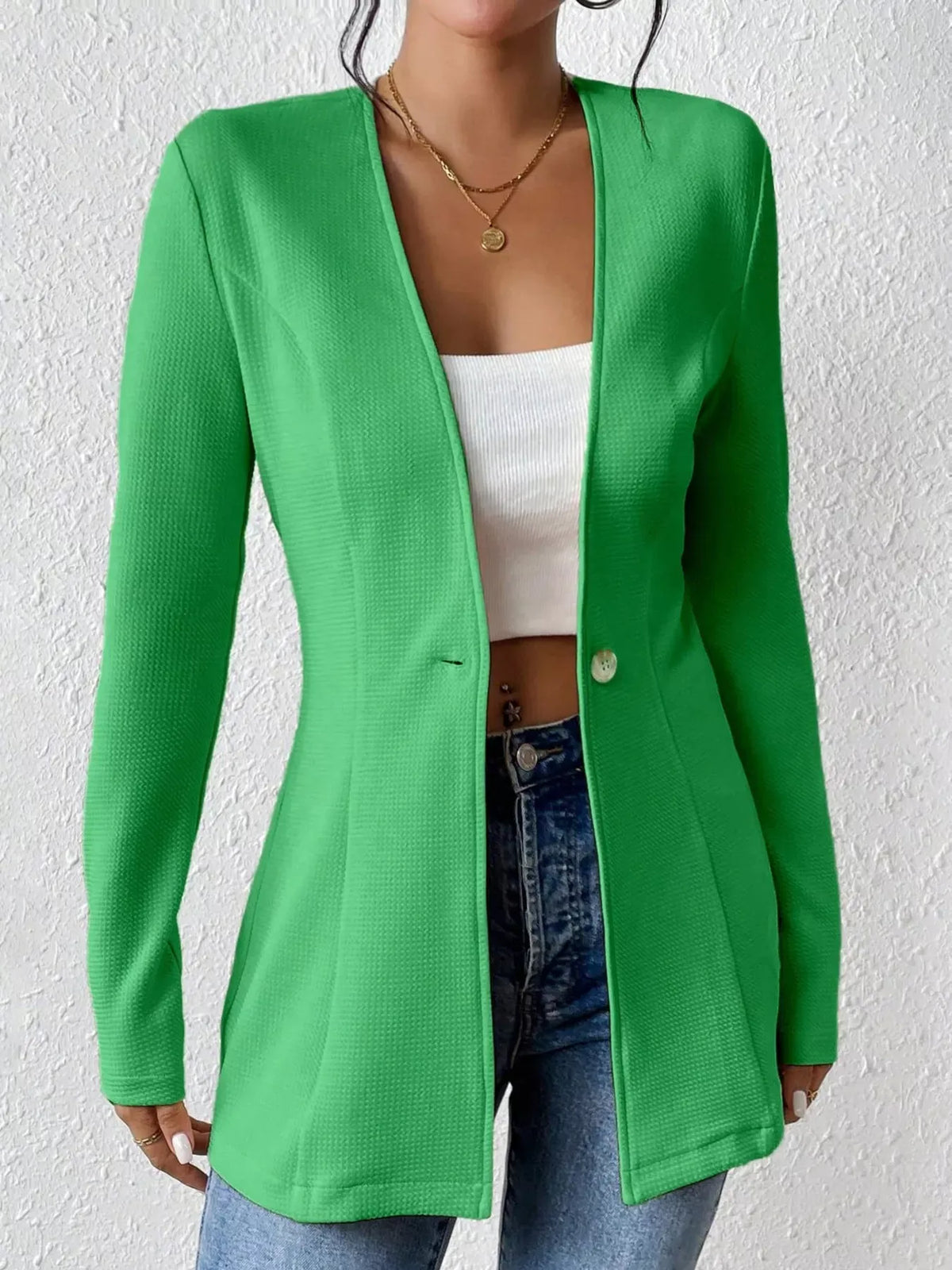 Single-Button Long-Sleeve Blazer The Nichole Collection - Official Site