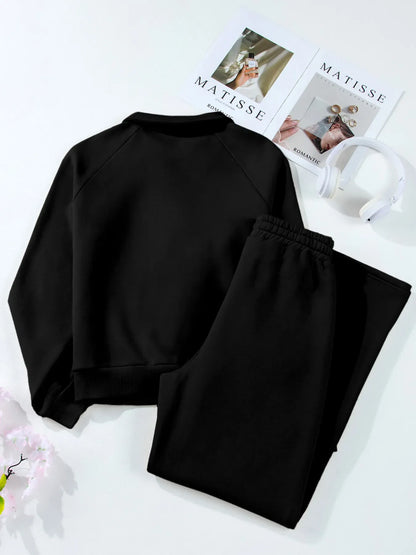 Collared Sweatshirt and High-Waisted Pants Set The Nichole Collection - Official Site