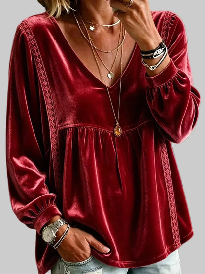 BABYDOLL VELVET LACE BLOUSE The Nichole Collection - Official Site