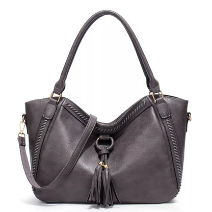 TASSEL-DETAIL FAUX LEATHER SHOULDER BAG The Nichole Collection - Official Site
