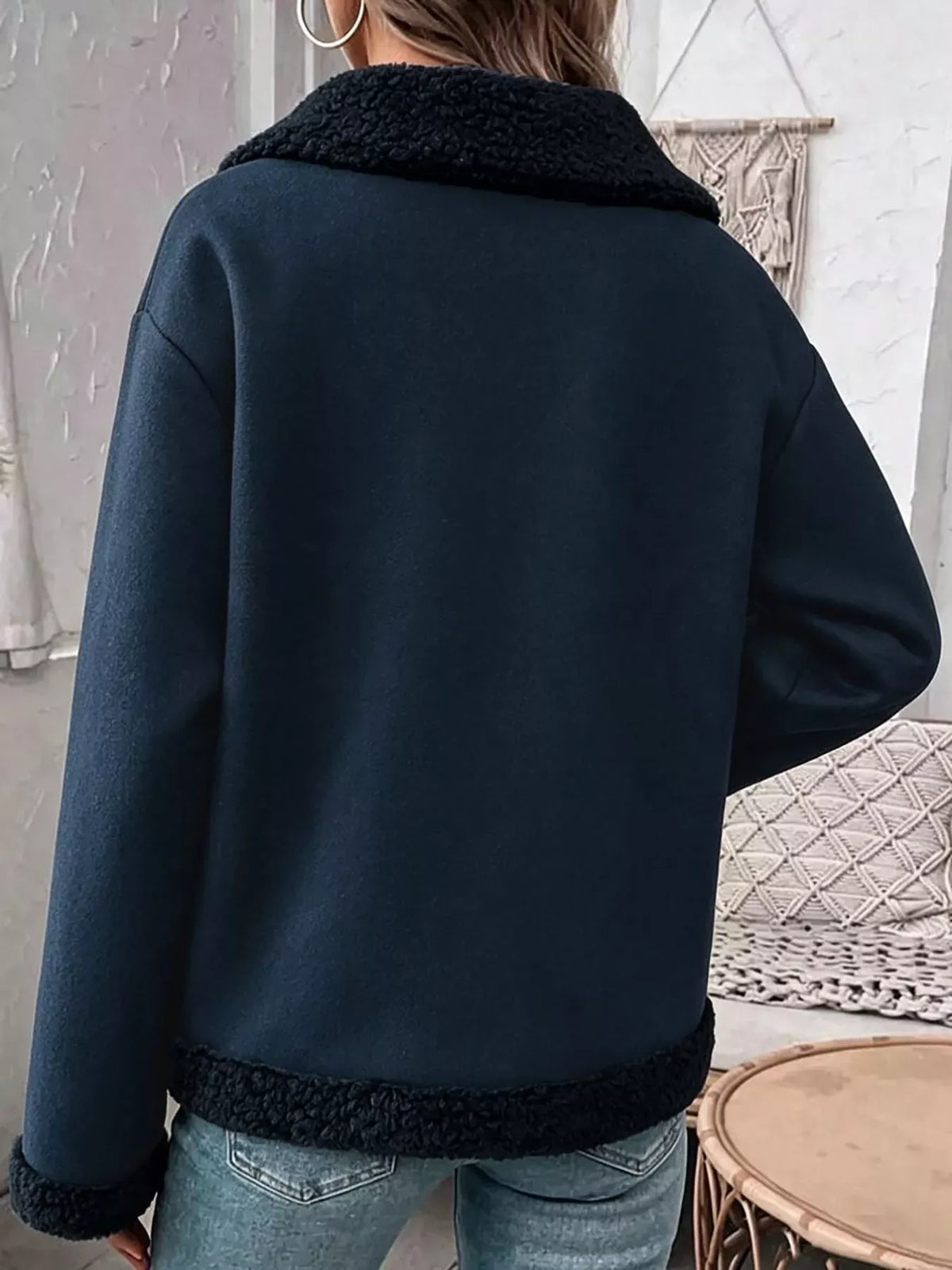 Cashmere-Blend Suede Sherpa Jacket The Nichole Collection