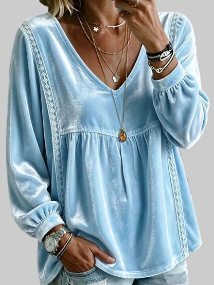 BABYDOLL VELVET LACE BLOUSE The Nichole Collection - Official Site