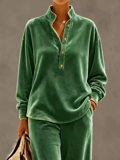 THE RELAXED VELVET WIDE-LEG SET The Nichole Collection - Official Site
