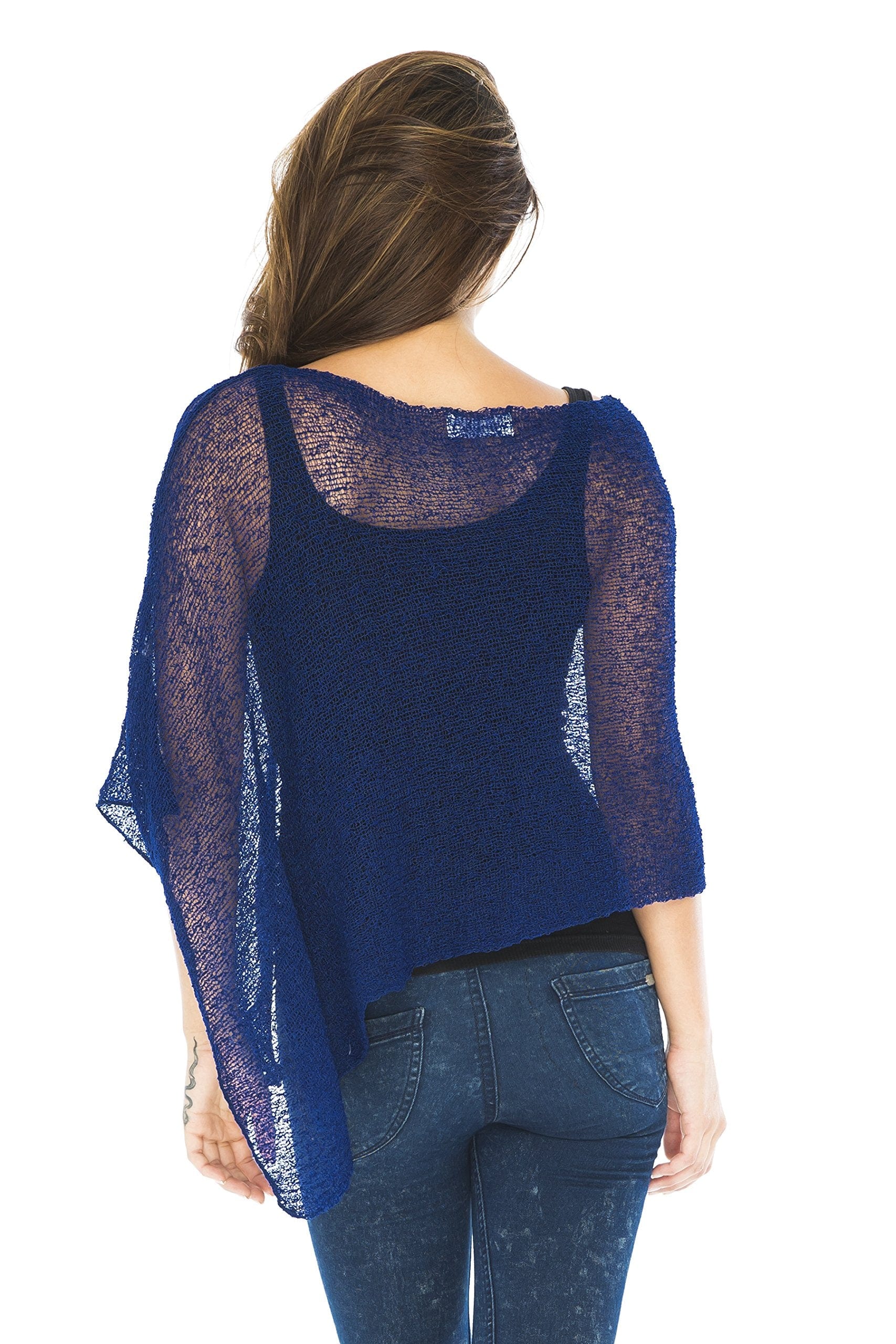 Back From Bali Womens Sheer Poncho Shrug Bolero, Lightweight Summer Shrug Pullover Sweater The Nichole Collection