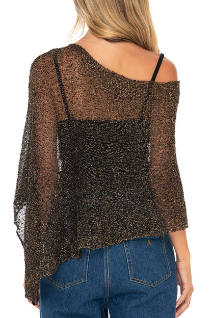Back From Bali Womens Sheer Poncho Shrug Bolero, Lightweight Summer Shrug Pullover Sweater The Nichole Collection