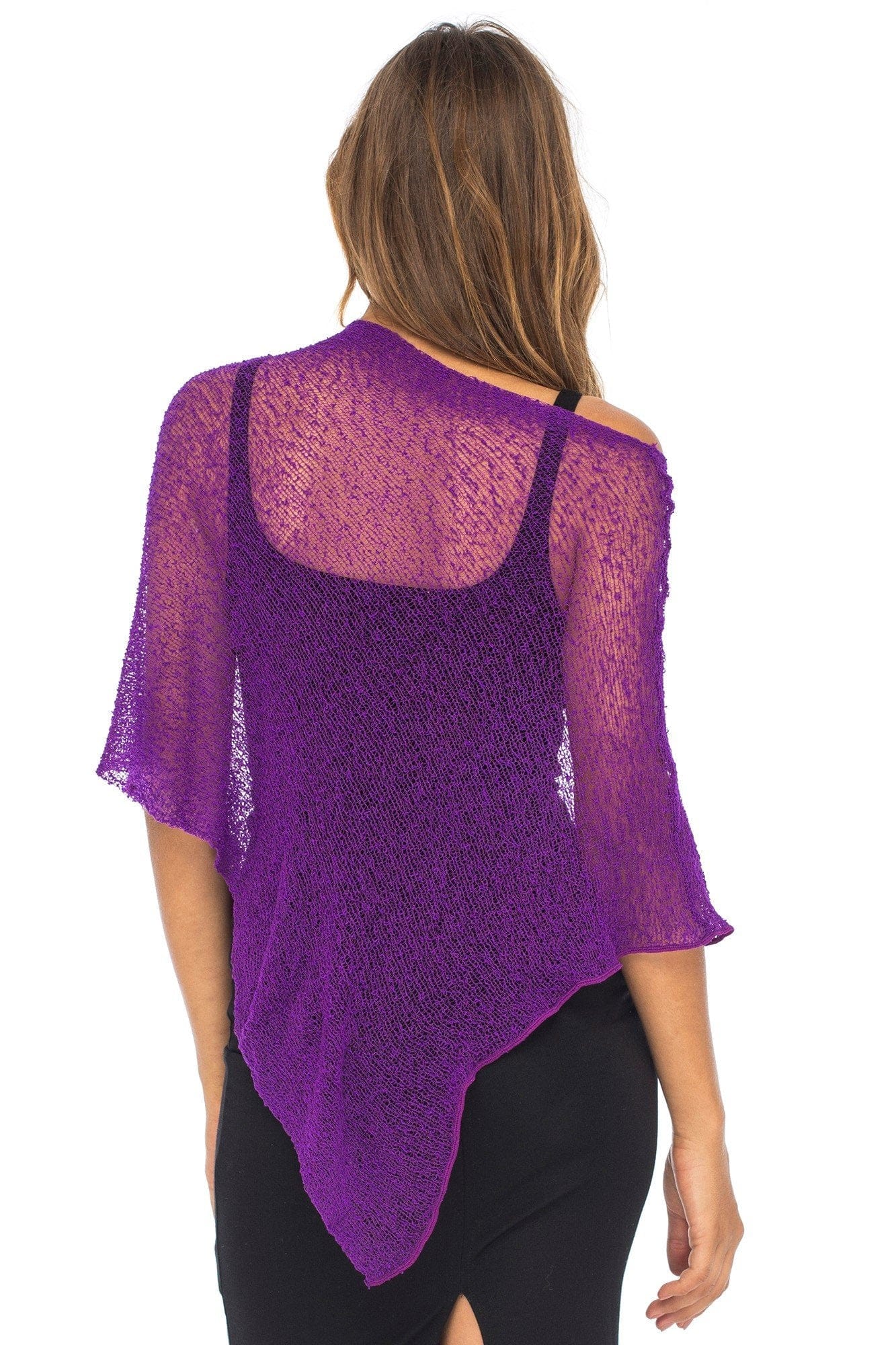 Back From Bali Womens Sheer Poncho Shrug Bolero, Lightweight Summer Shrug Pullover Sweater The Nichole Collection