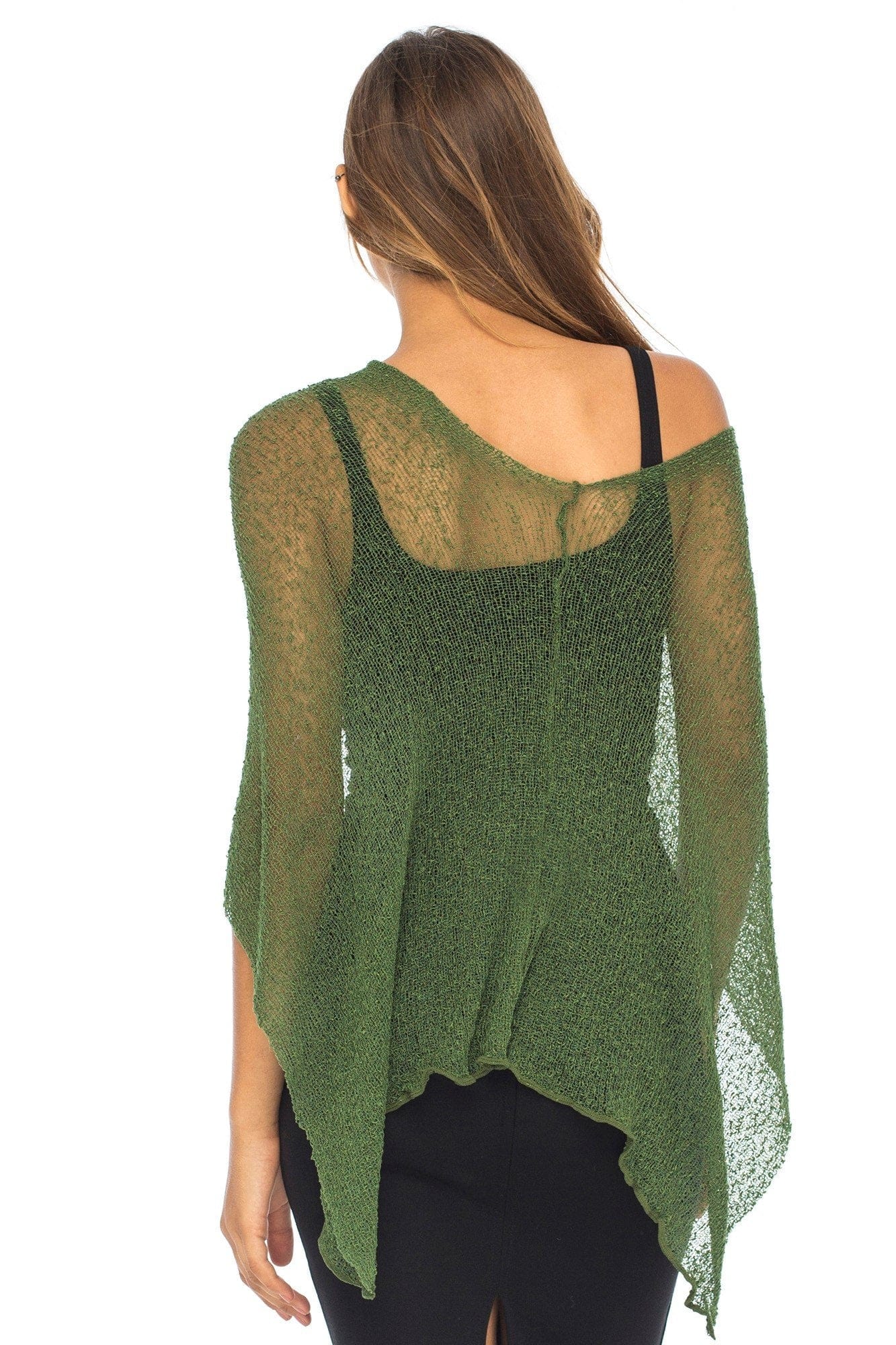 Back From Bali Womens Sheer Poncho Shrug Bolero, Lightweight Summer Shrug Pullover Sweater The Nichole Collection