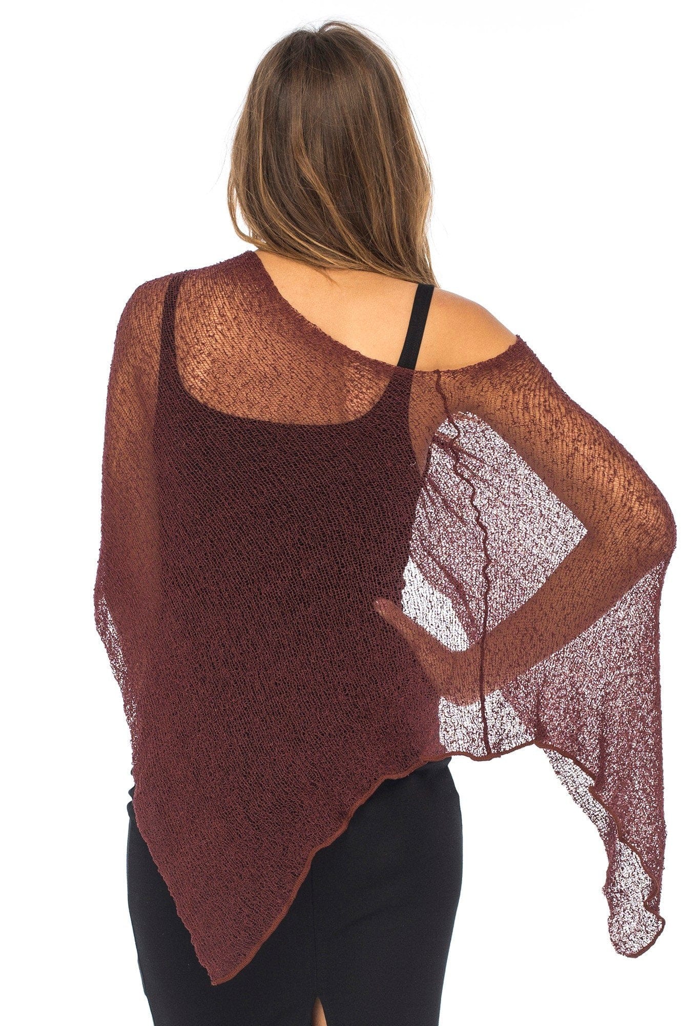 Back From Bali Womens Sheer Poncho Shrug Bolero, Lightweight Summer Shrug Pullover Sweater The Nichole Collection