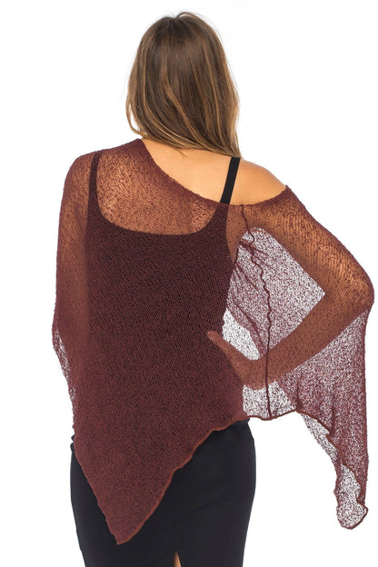 Back From Bali Womens Sheer Poncho Shrug Bolero, Lightweight Summer Shrug Pullover Sweater The Nichole Collection