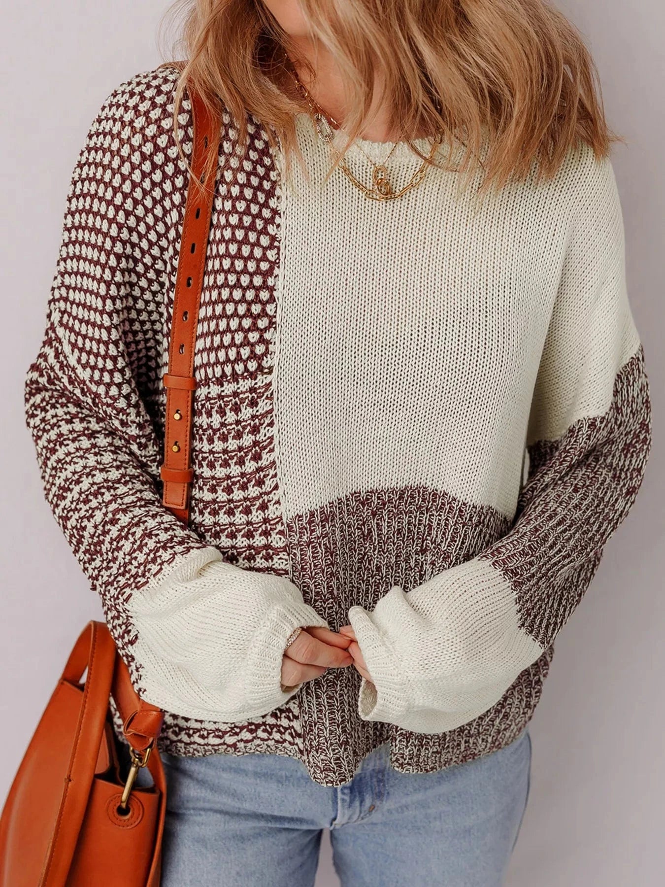 Back Tie Color Block Sweater Sweaters The Nichole Collection