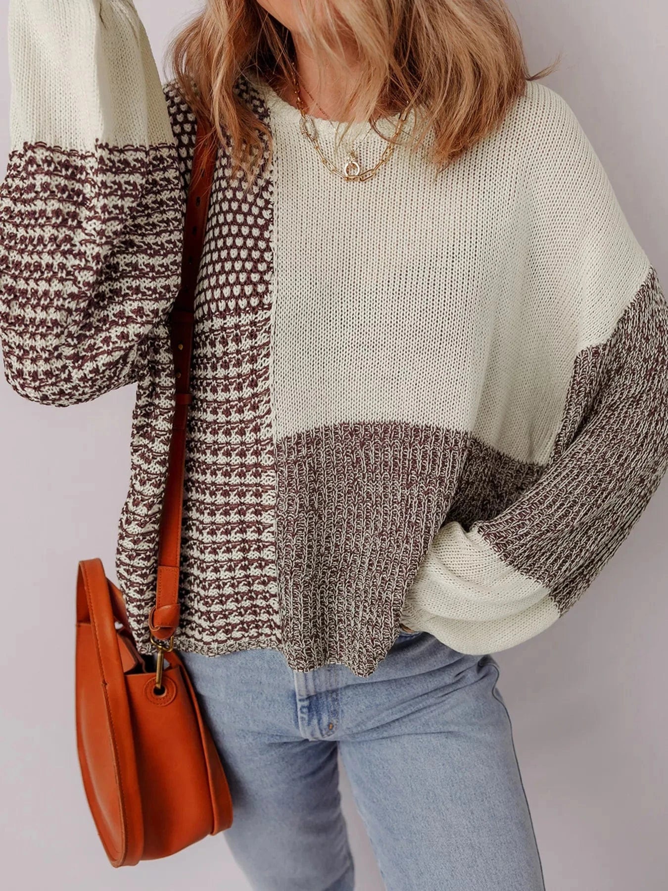 Back Tie Color Block Sweater Sweaters The Nichole Collection