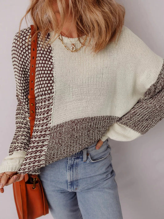 Back Tie Color Block Sweater Sweaters Multicolor / S The Nichole Collection