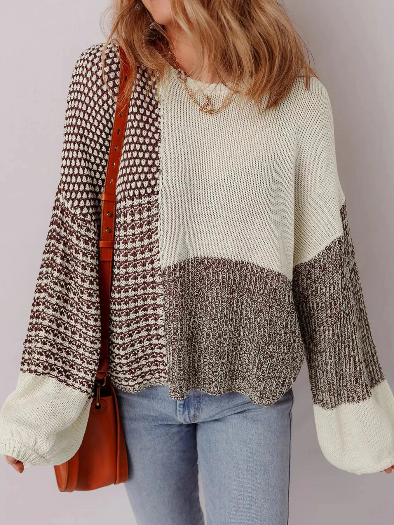 Back Tie Color Block Sweater Sweaters The Nichole Collection