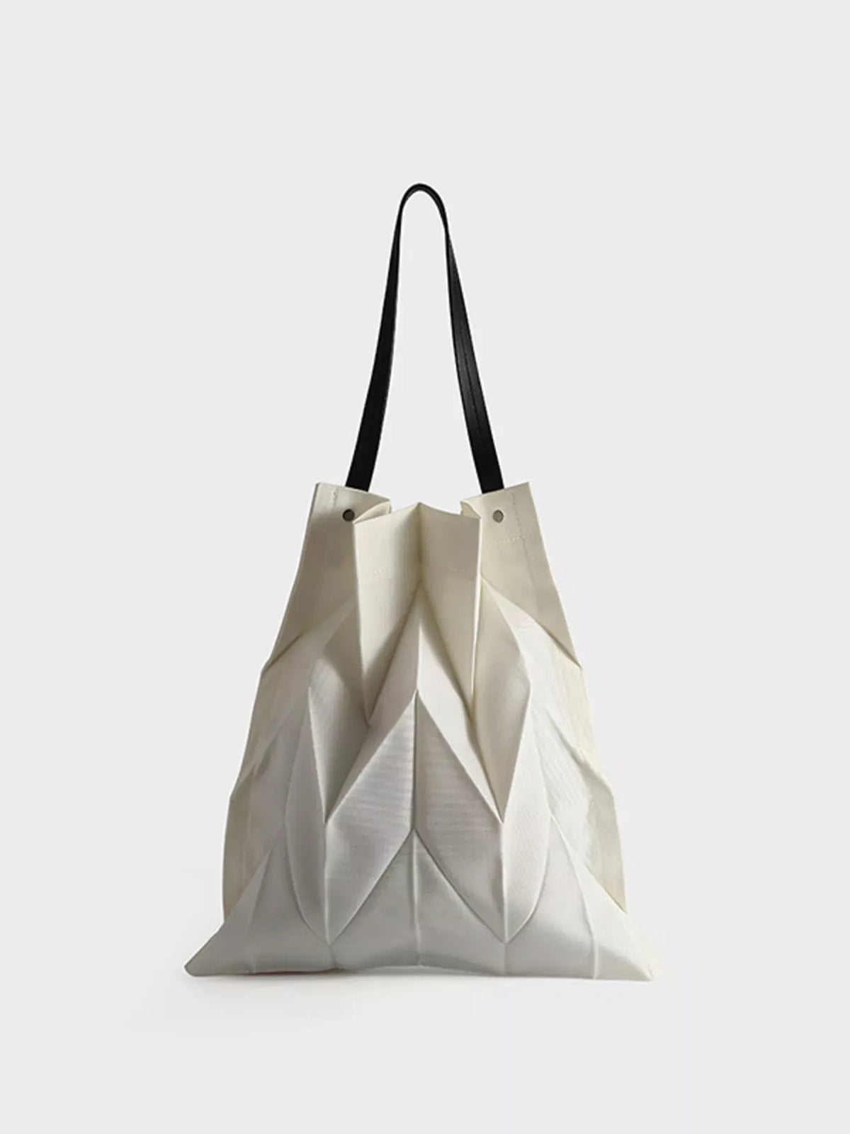 GEOMETRIC PLEATED CANVAS TOTE The Nichole Collection - Official Site