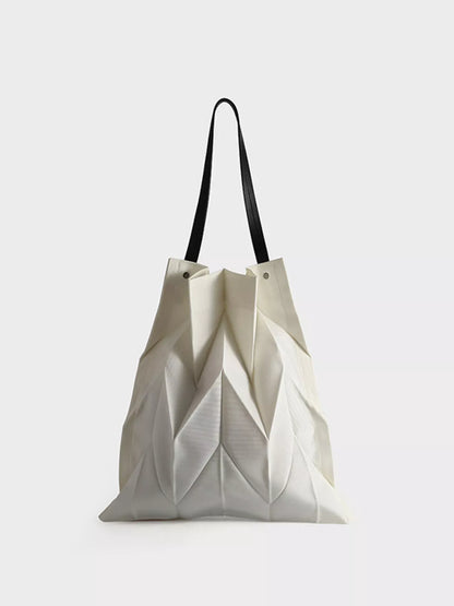 GEOMETRIC PLEATED CANVAS TOTE The Nichole Collection - Official Site