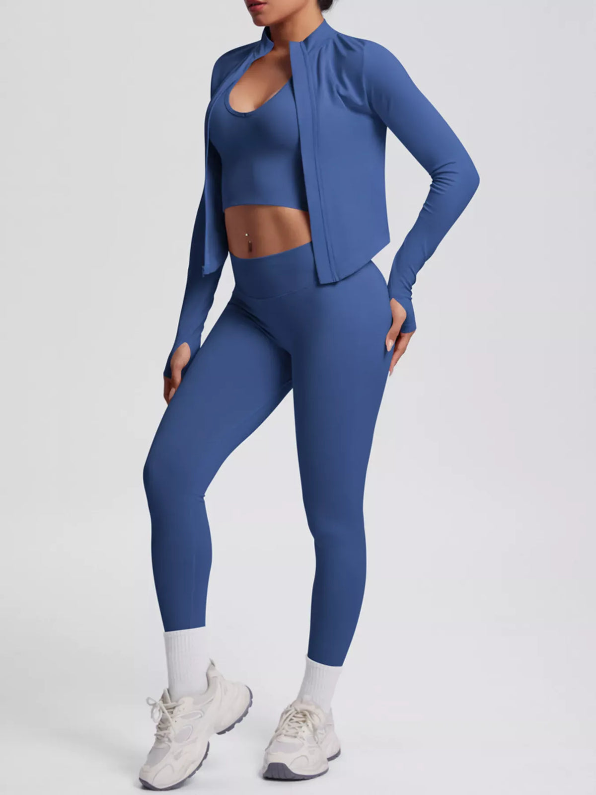 Tank, Zip-Up Jacket and Leggings Active Set The Nichole Collection - Official Site