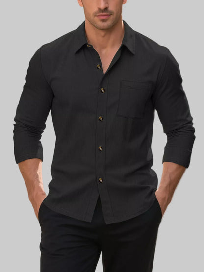 Men's Casual Button-Up Long-Sleeve Shirt The Nichole Collection
