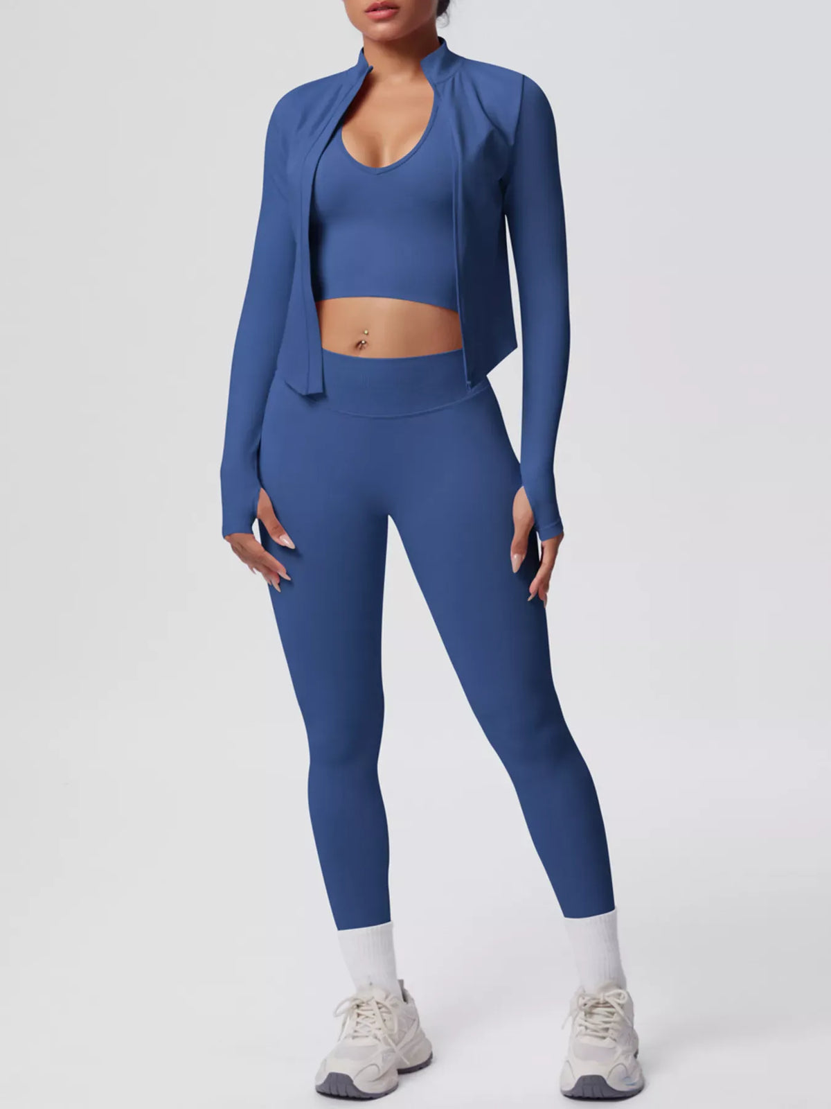 Tank, Zip-Up Jacket and Leggings Active Set The Nichole Collection - Official Site