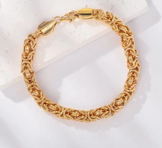 Beautiful 18kt Gold Weave Bracelet – Made in Italy Bracelets Gold / 20cm The Nichole Collection