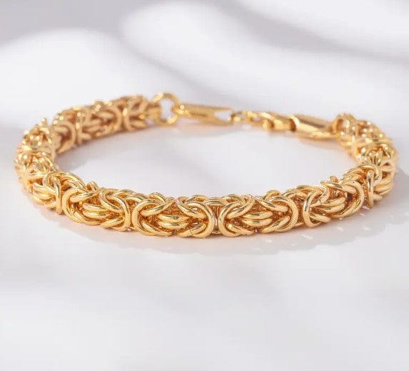 Beautiful 18kt Gold Weave Bracelet – Made in Italy Bracelets Gold / 20cm The Nichole Collection