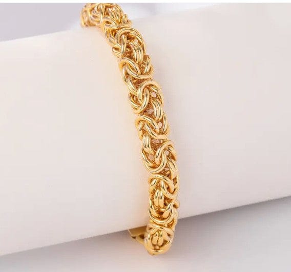 Beautiful 18kt Gold Weave Bracelet – Made in Italy Bracelets Gold / 20cm The Nichole Collection
