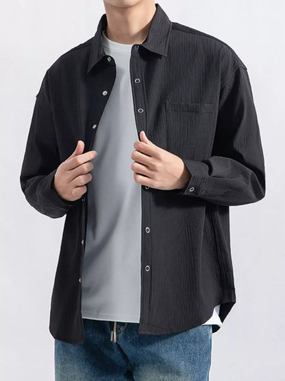 Men's Casual Textured Button-Down Shirt Jonathan M Collection