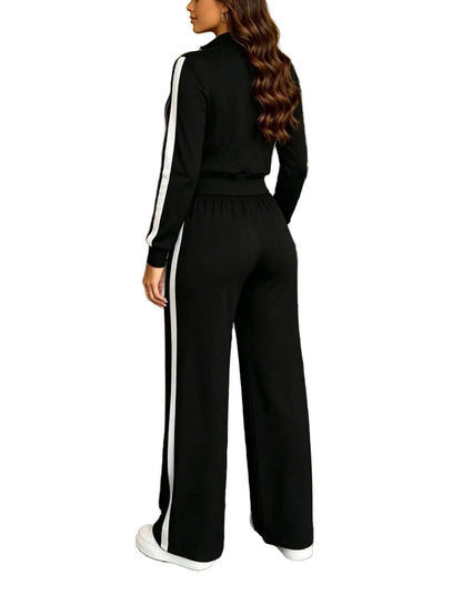 Two-piece Athletic Set: Zip-up Top and Pants The Nichole Collection
