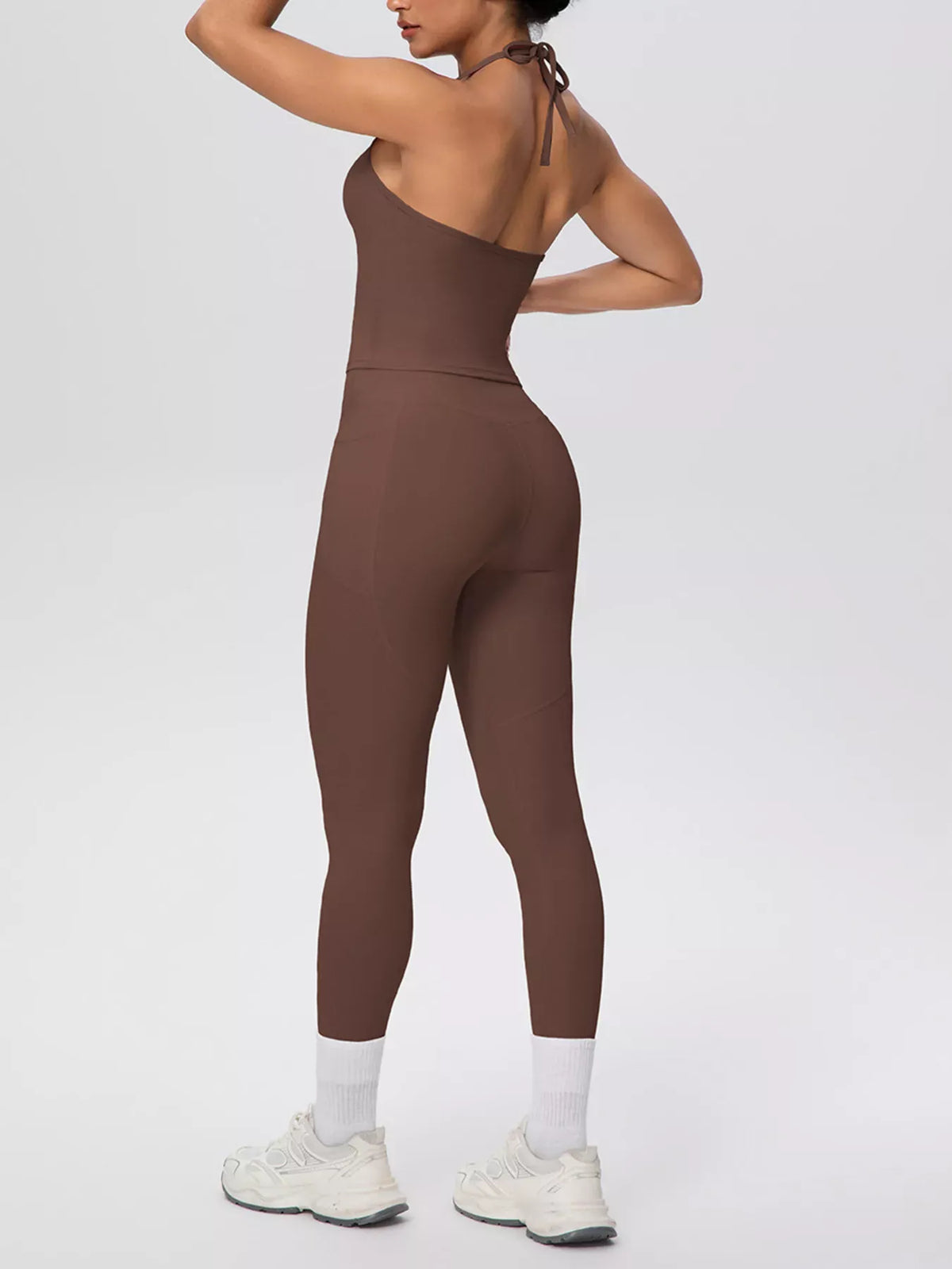Halter-Neck Cami and High-Waisted Leggings Active Set The Nichole Collection - Official Site