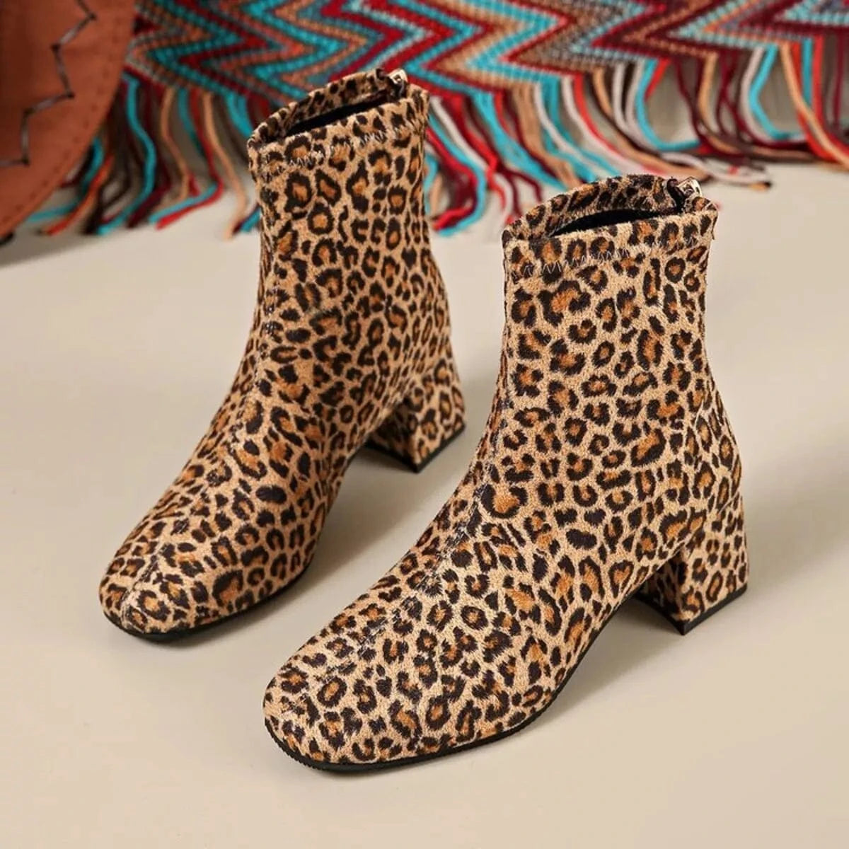 Block Heel Leather Ankle Boots The Nichole Collection