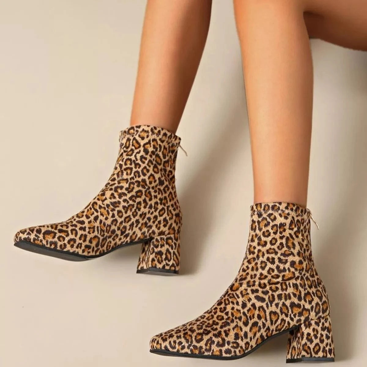 Block Heel Leather Ankle Boots The Nichole Collection