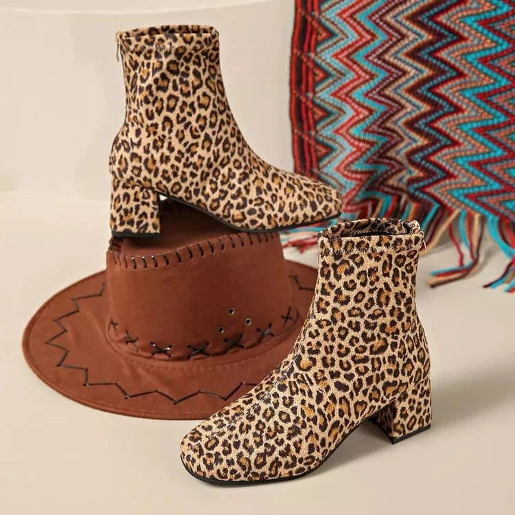 Block Heel Leather Ankle Boots The Nichole Collection