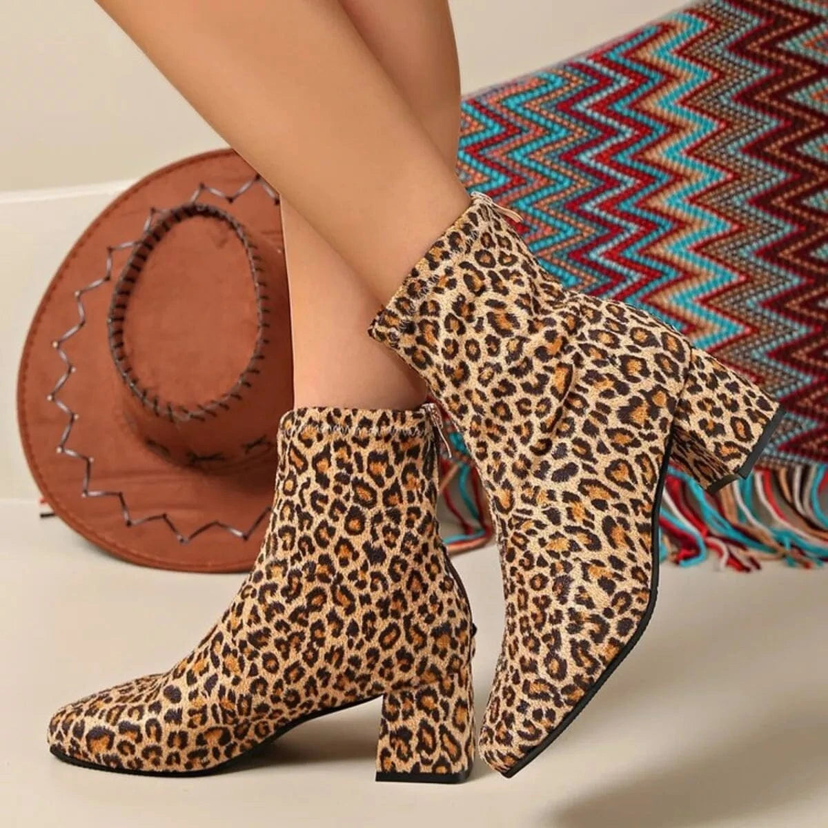 Block Heel Leather Ankle Boots The Nichole Collection