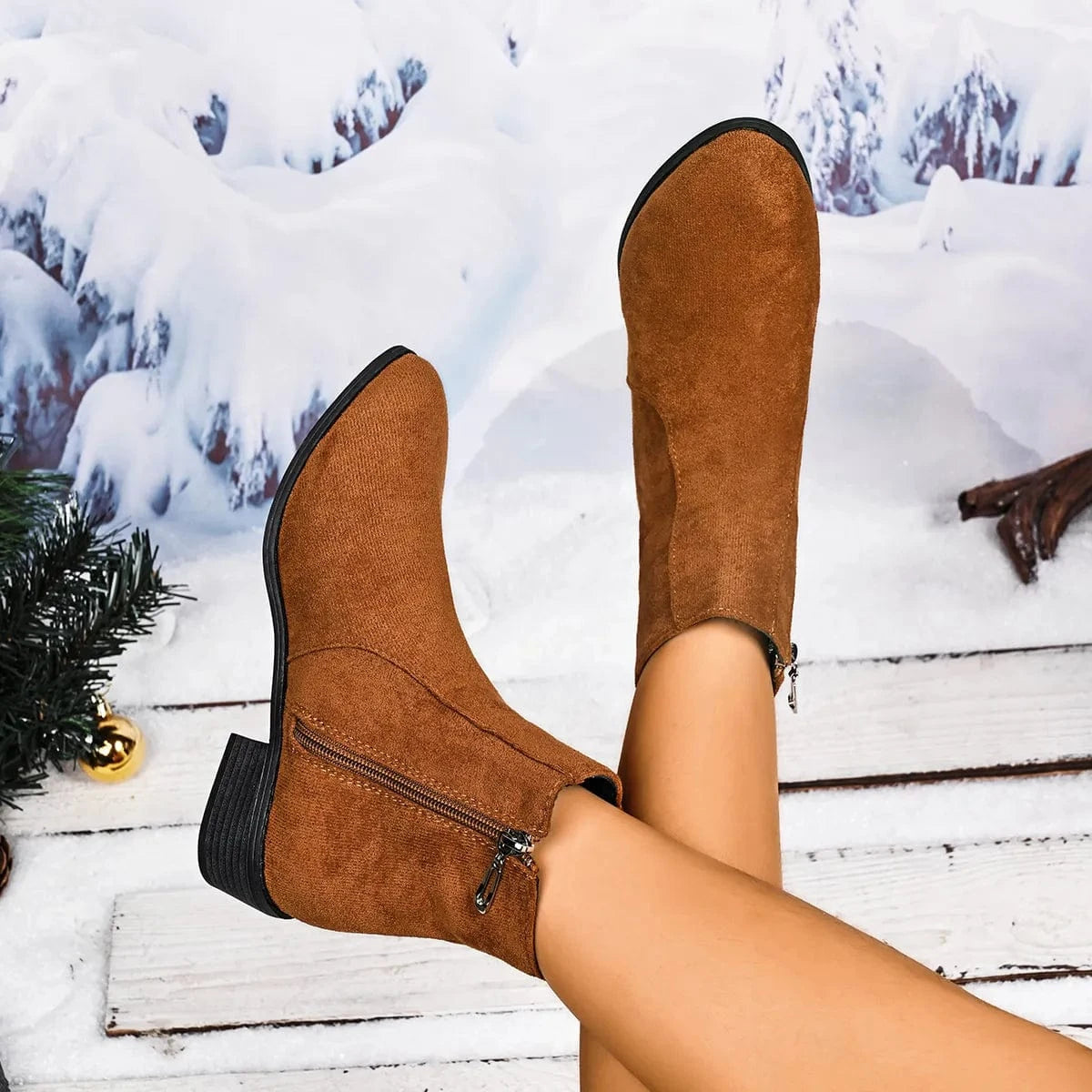 Block Heels Chelsea Boots Dark Brown / 36 The Nichole Collection