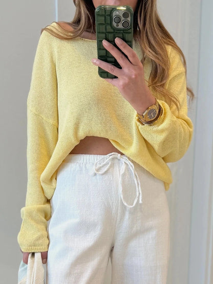Boat Neck Drop Shoulder Sweater The Nichole Collection