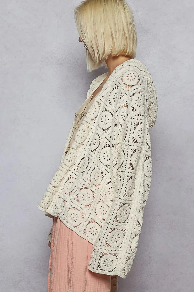 Boho Bloom Cardigan Cream / One Size The Nichole Collection