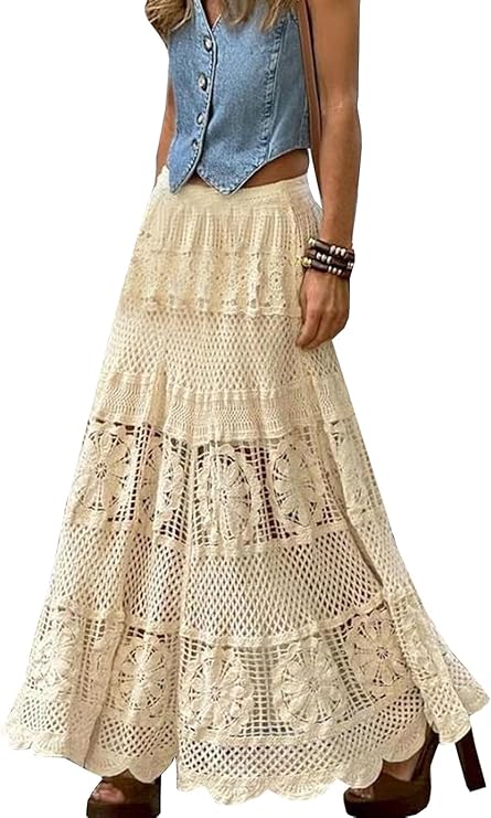 Boho Breeze Crochet Maxi Skirt - Clearance Sale Skirts The Nichole Collection