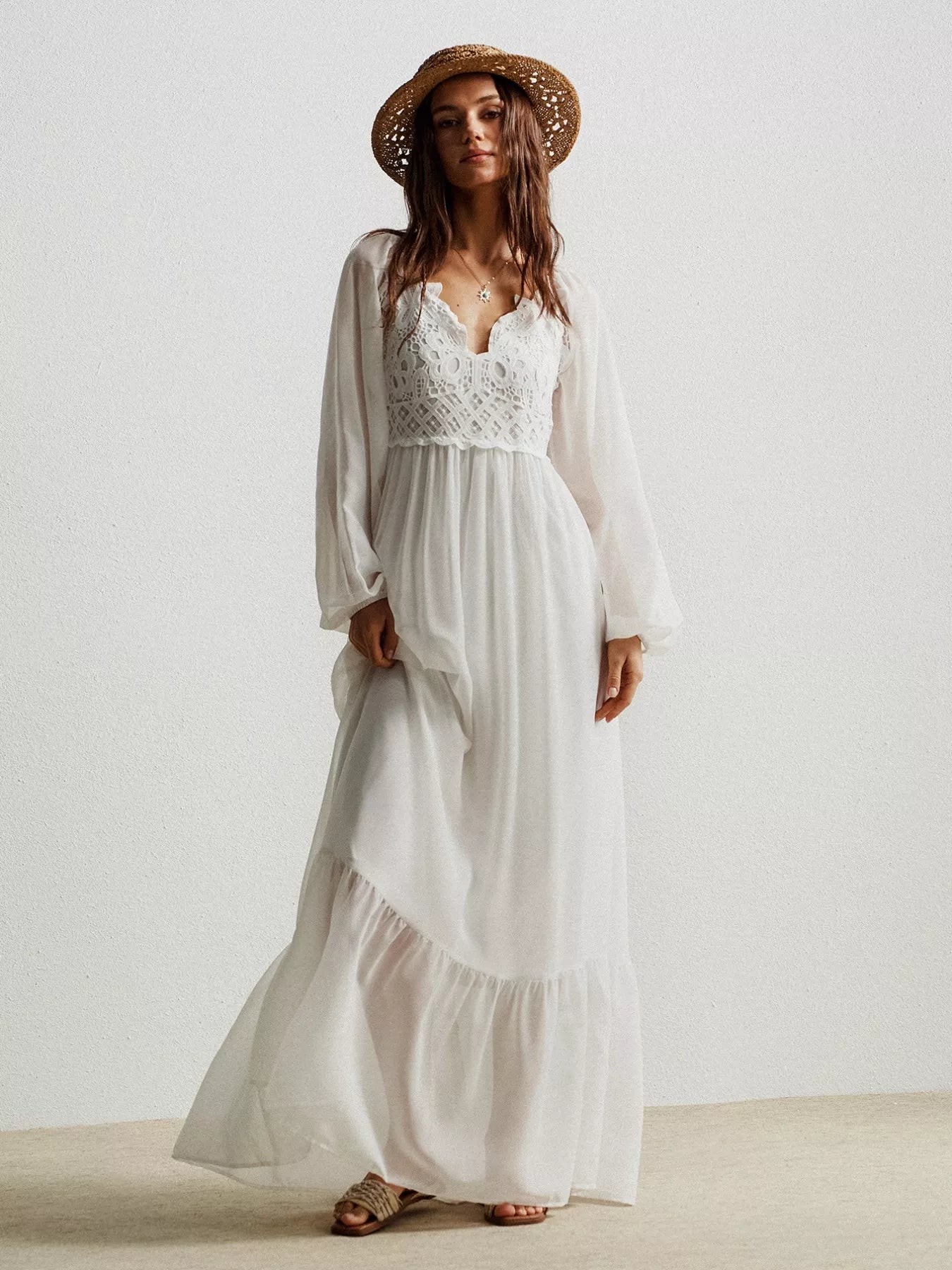 Boho Chic Crochet Lace Maxi Dress Maxi Dresses The Nichole Collection - Official Site