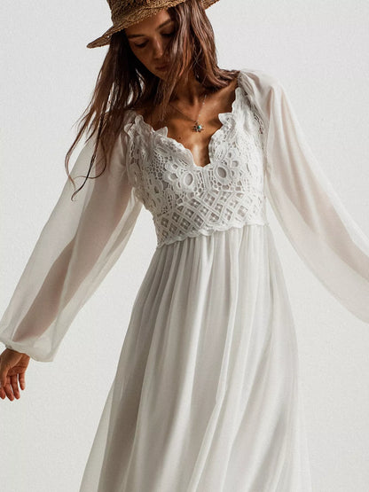 Boho Chic Crochet Lace Maxi Dress Maxi Dresses The Nichole Collection - Official Site