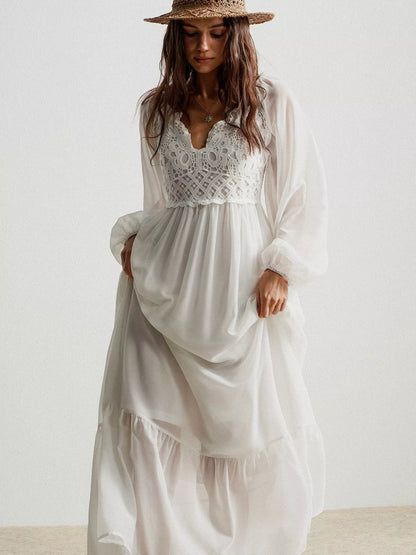 Boho Chic Crochet Lace Maxi Dress Maxi Dresses The Nichole Collection - Official Site