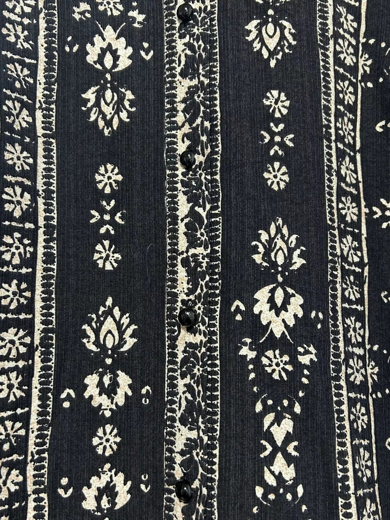 Boho Chic Printed V-Neck Button-Down Blouse The Nichole Collection