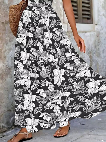 Boho Printed V-Neck Tiered Maxi Dress The Nichole Collection - Official Site