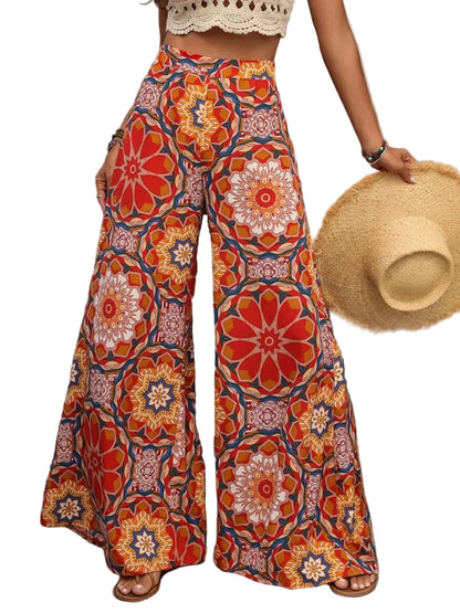 Boho Printed Wide Leg Pants Wide Leg Pants The Nichole Collection - Official Site