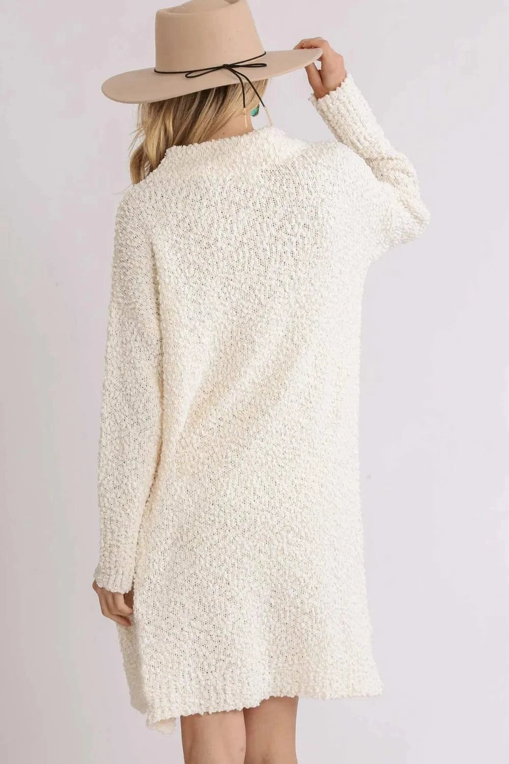 Boucle Knit Sweater Dress with High-Low Hem Dresses The Nichole Collection