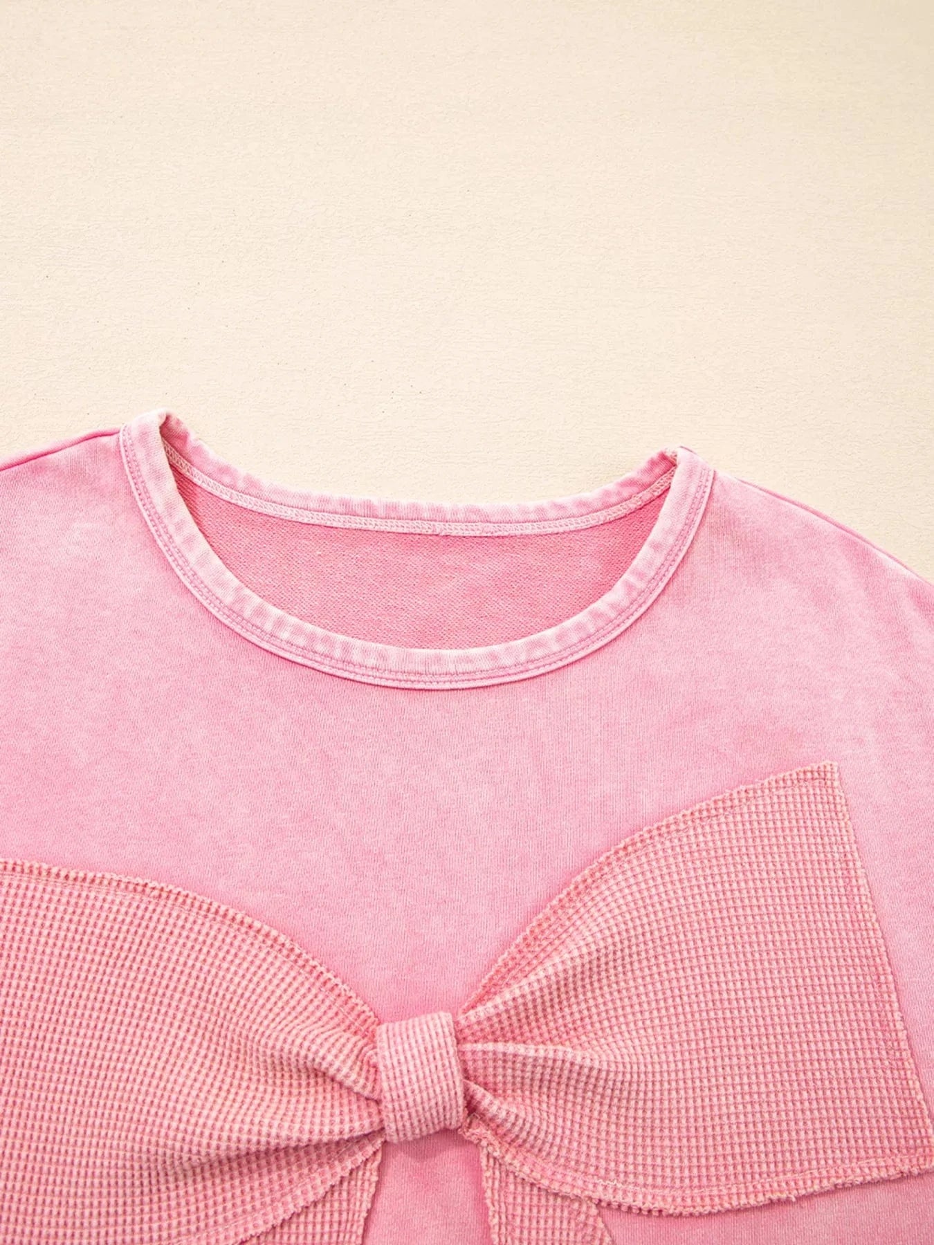 Bow Detail Mineral Wash Sweatshirt Sweatshirt The Nichole Collection