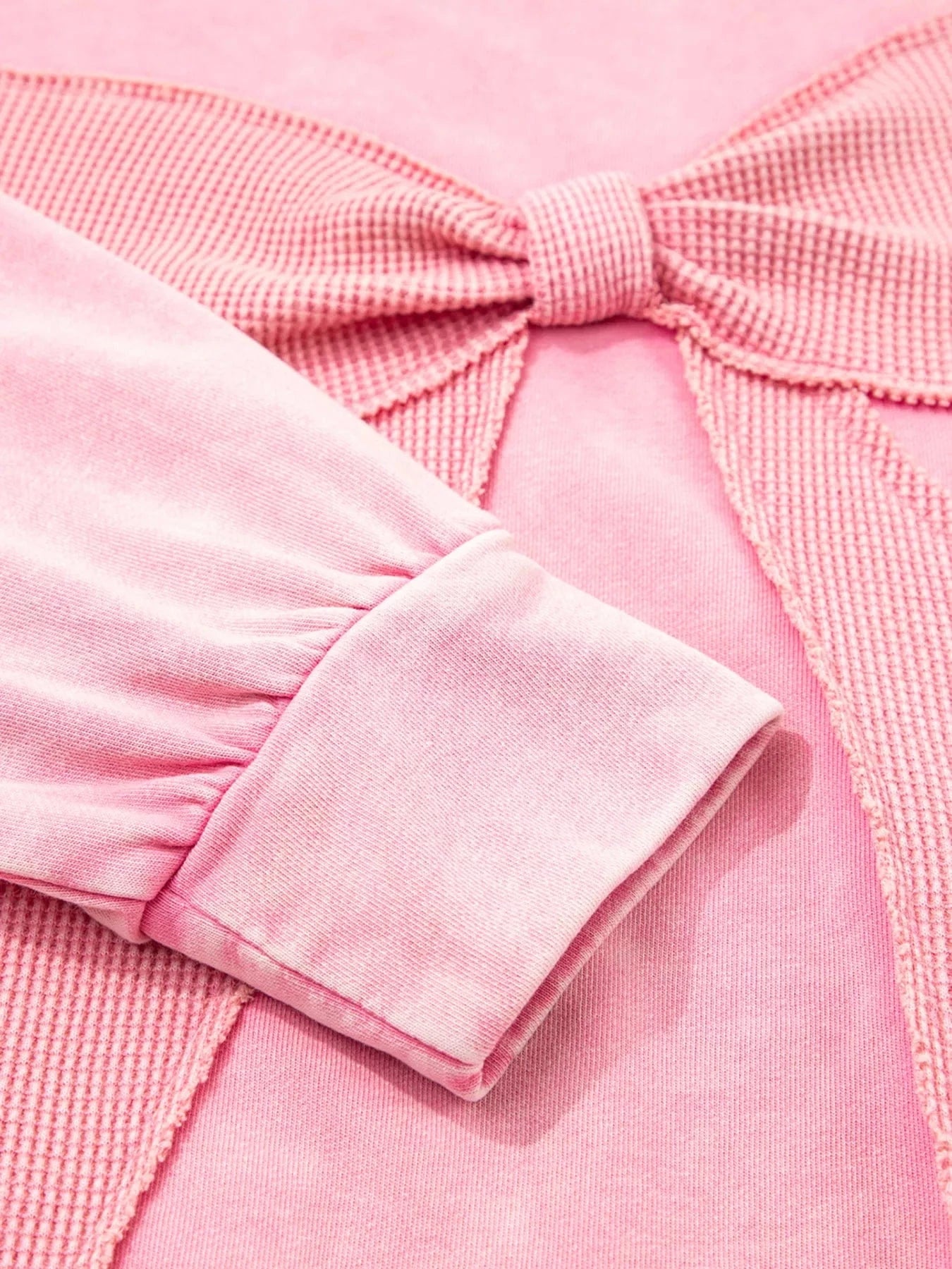 Bow Detail Mineral Wash Sweatshirt Sweatshirt The Nichole Collection