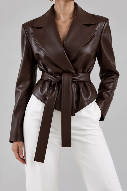 BELTED SHAWL-COLLAR JACKET The Nichole Collection - Official Site
