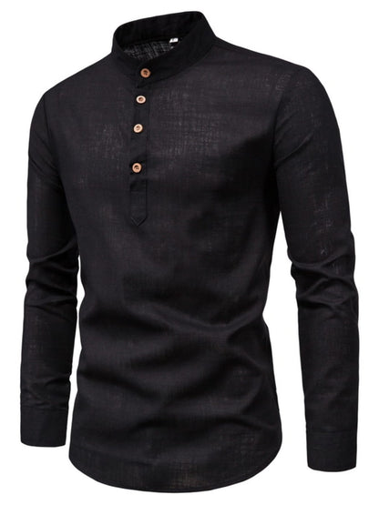 Button Detail Long Sleeve Shirt | The Nichole Collection