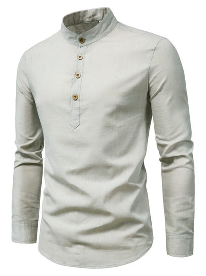 Button Detail Long Sleeve Shirt | The Nichole Collection
