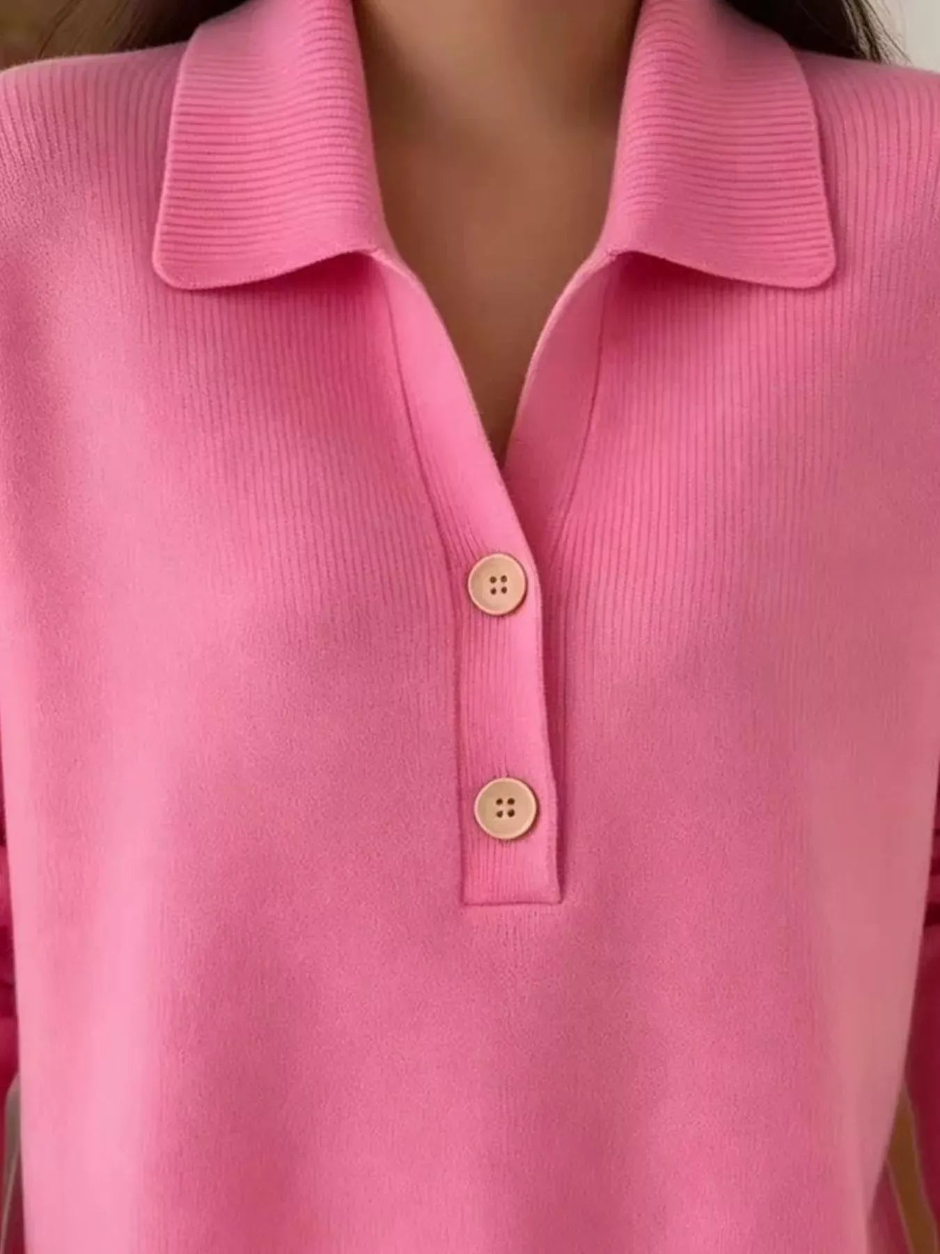 Button Detail Long Sleeve Sweater Plus Size The Nichole Collection
