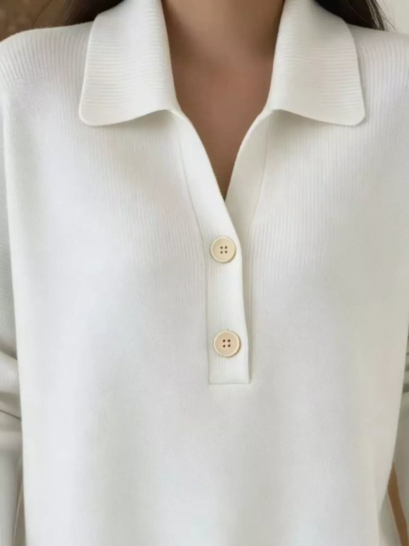 Button Detail Long Sleeve Sweater Plus Size The Nichole Collection